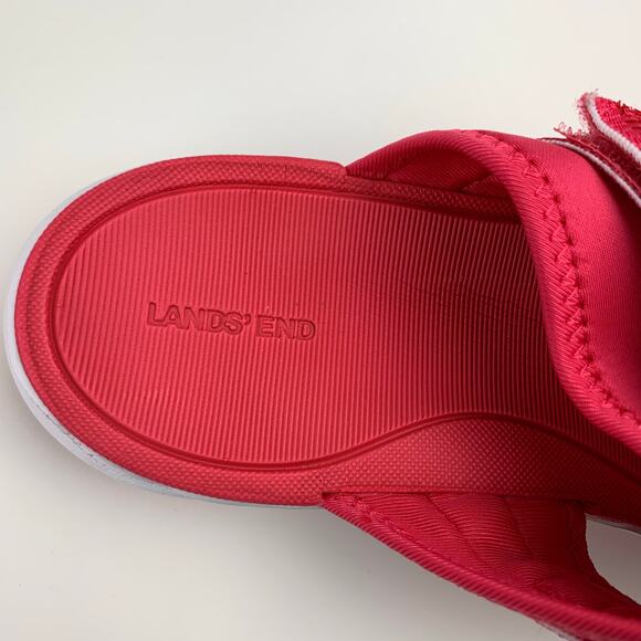 Lands End Sandals Water Resistant Pink Slides Comfort Slip On Women's 9 - Picture 4 of 9